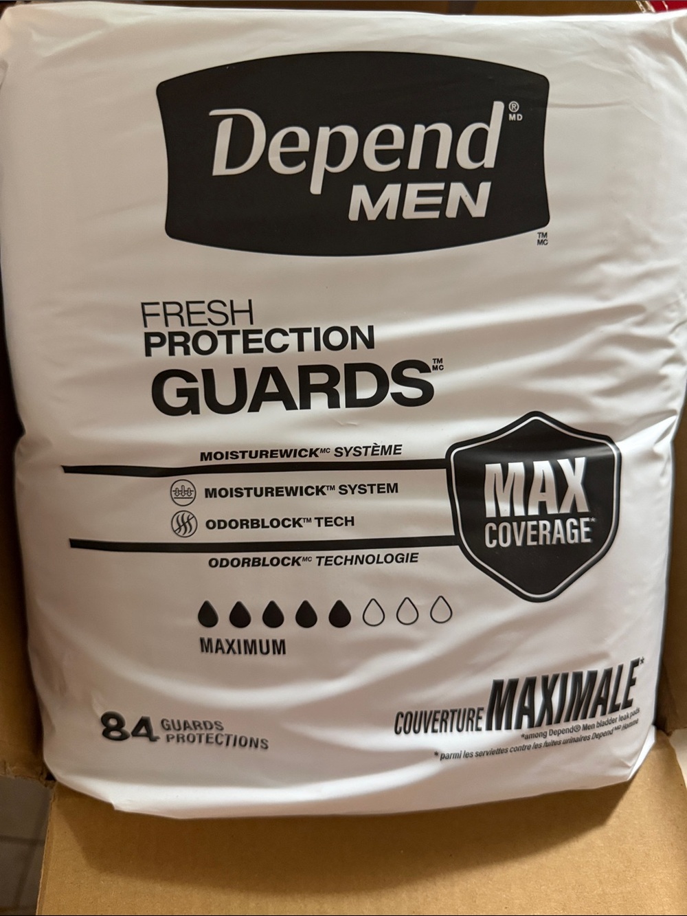 Depend Men Fresh Protection Guards 84 count